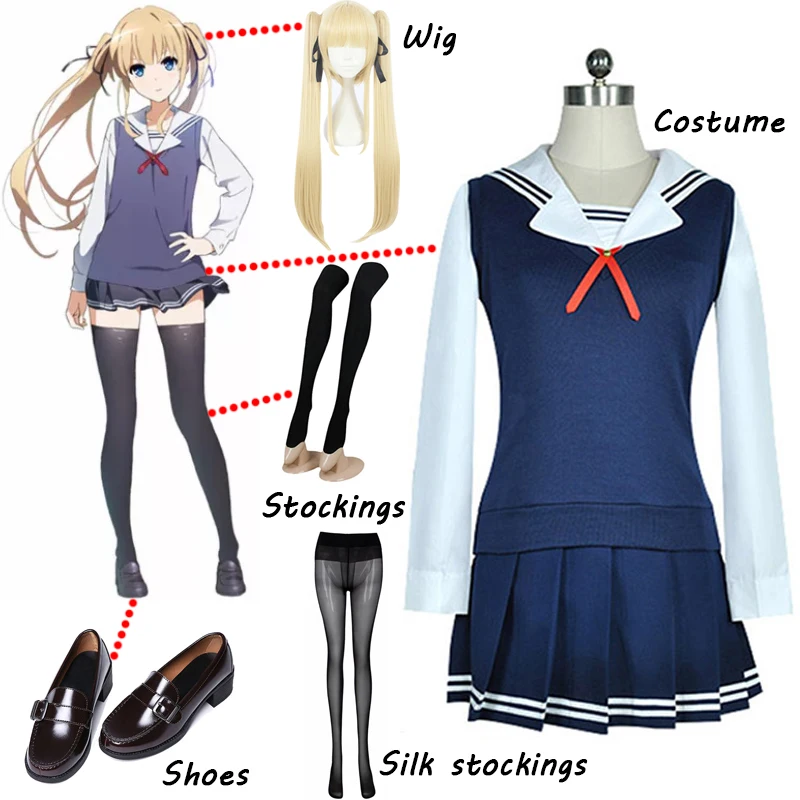 

Anime Saekano: How to Raise a Boring Girlfriend Sawamura Spencer Eriri Cosplay Costume Uniform Sailor Suit Outfits Halloween