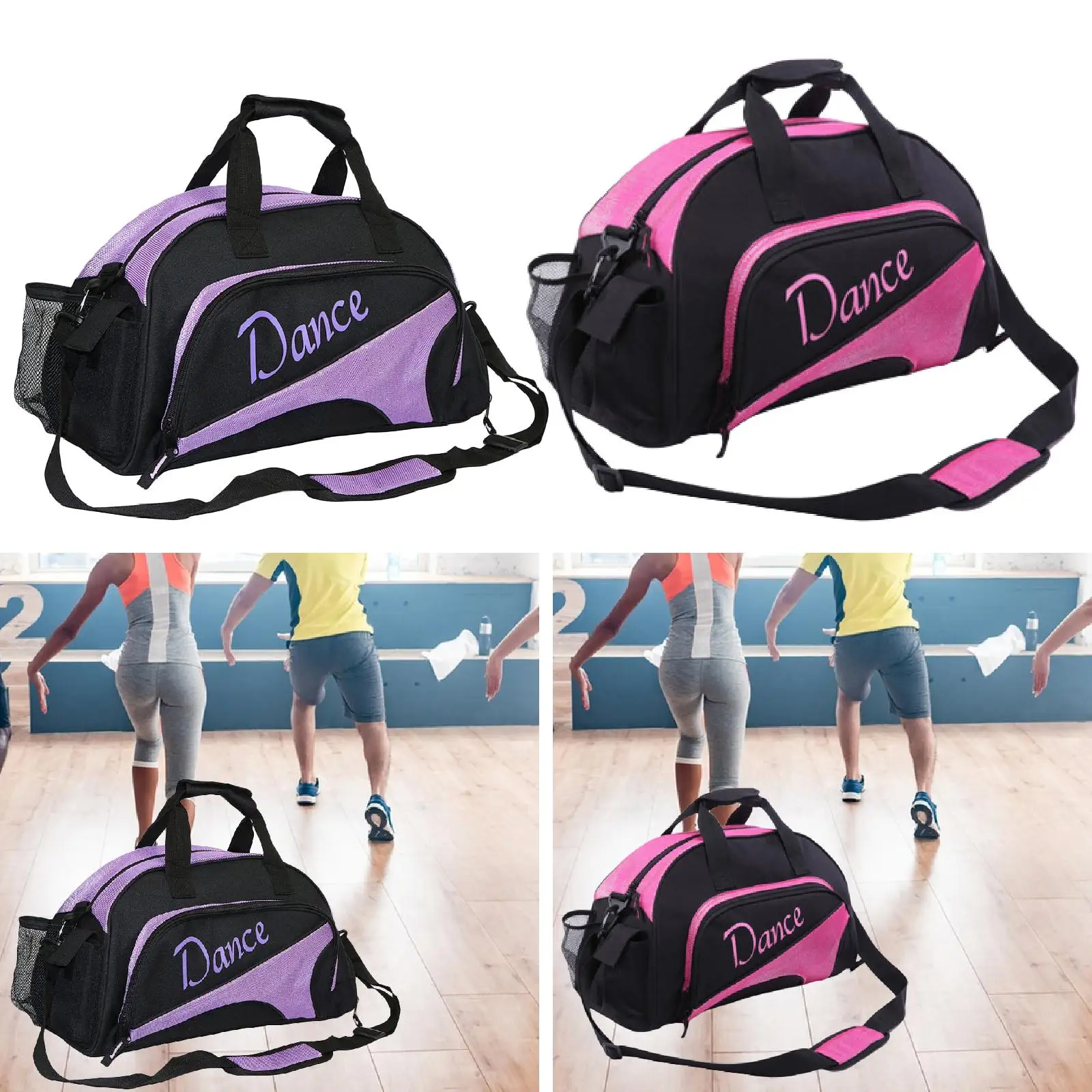 

Женская сумка для танцевальной обуви с ручкой, элегантная с отделением для обуви, спортивная спортивная сумка, сумка для выходных, путешествий, тренажерного зала, фитнеса, гимнастики