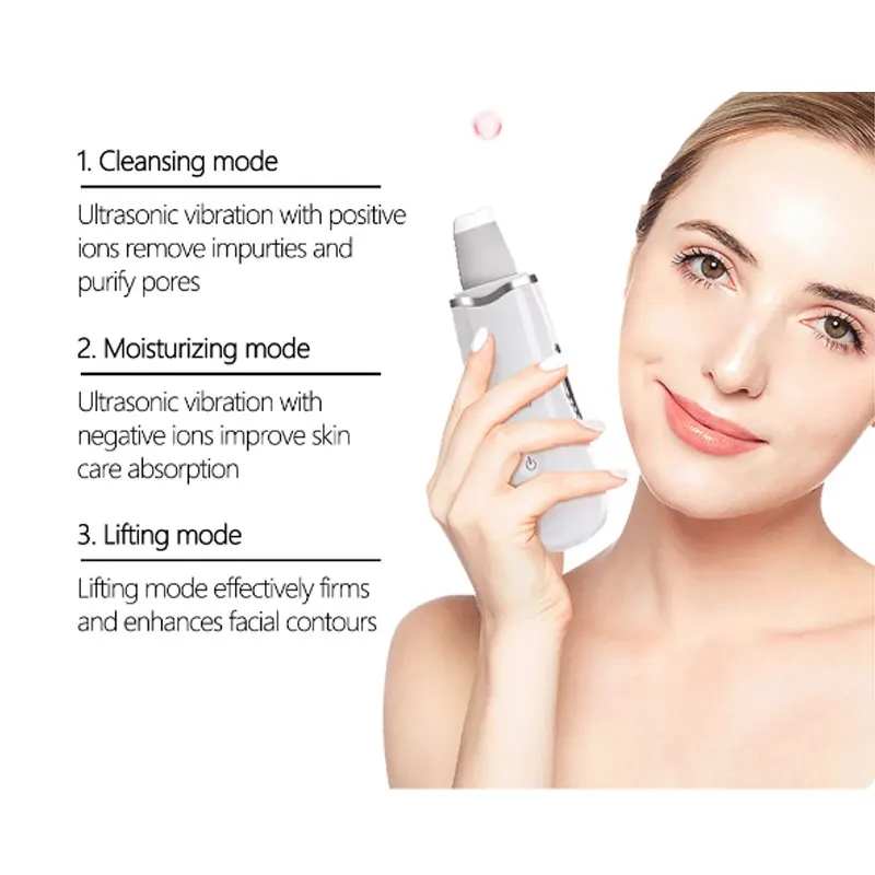 Ultrasonic Face Cleaning Skin Scrubber Facial Cleaner Skin Peeling Blackhead Removal Pore Cleaner Face Scrubber