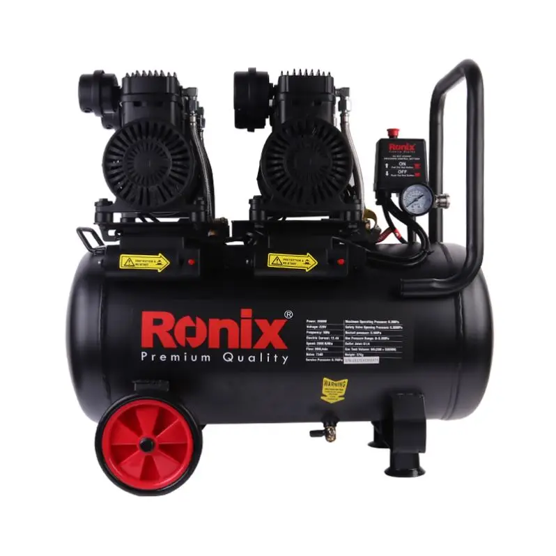 Ronix Model RC-5013 220V 50Hz Portable Silent Air Compressor 3.4Hp 50L Painting Spray Oill-Free Air Compressor