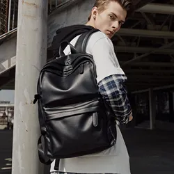 Zaino da uomo di marca di lusso zaino da scuola in pelle borsa da viaggio impermeabile di moda borsa da libro in pelle Casual ragazzo maschio Mochila