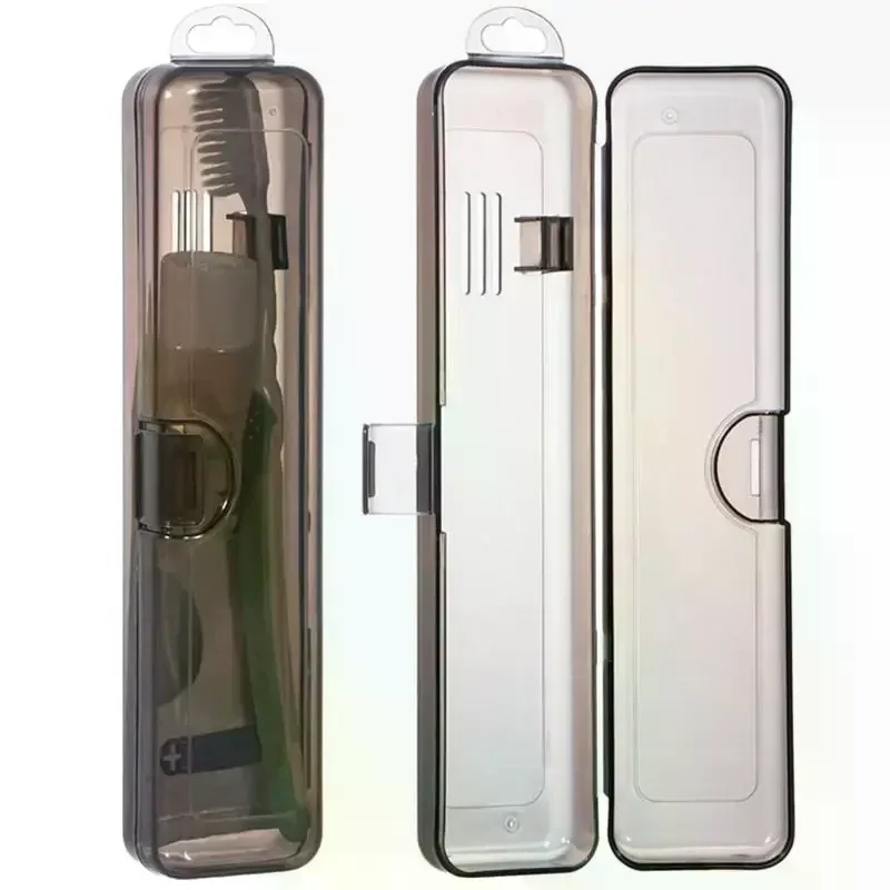 Toothbrush Box Transparent Organizer Case Travel Portable Toothbrush Holder Plastic Toothpaste Box Storage Container