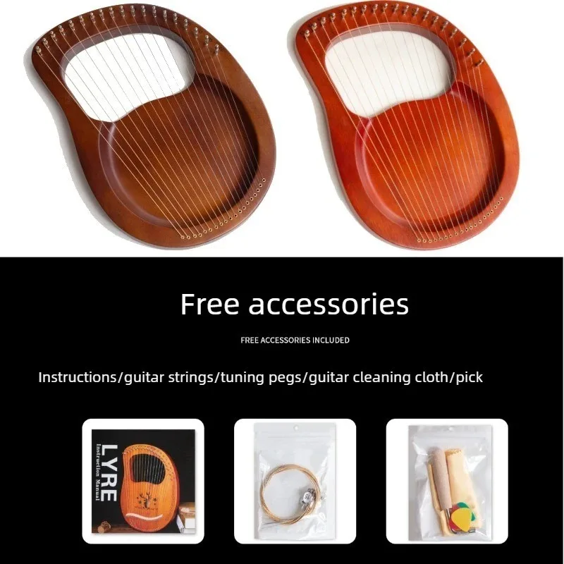Arpa de Madera de 16 Cuerdas, Arpa Lira Portátil Retro, Arpa de Mano para Adultos, Instrumento Musical de Cuerdas Profesional Chino