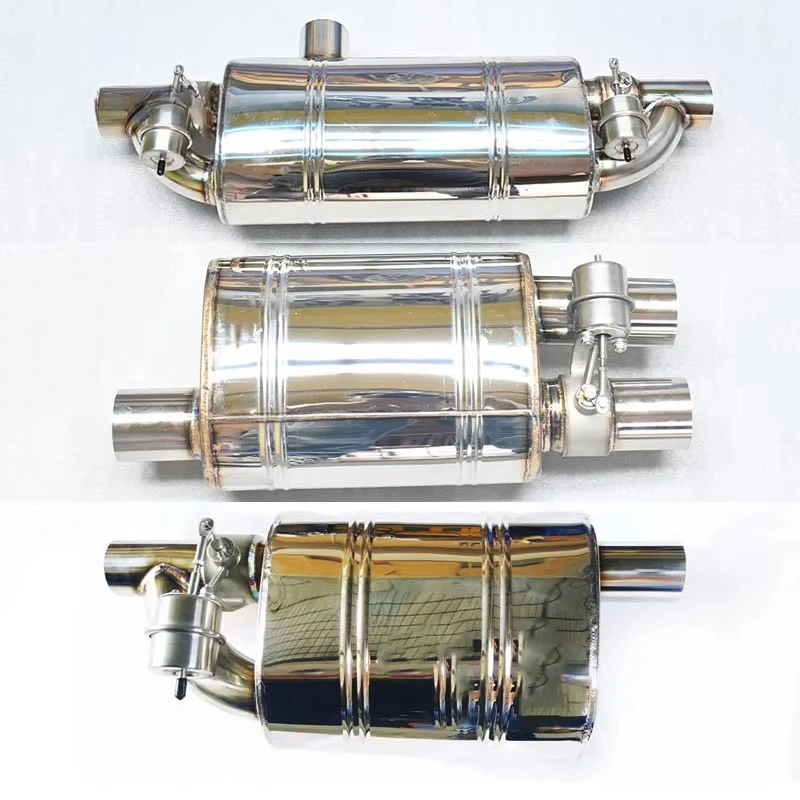 Car Universal Stainless Steel Valved Muffler Vacuum Electronic Valvetronic Exhaust Pipe Remote Control Dual Inlet Outlet 2/2.5/3
