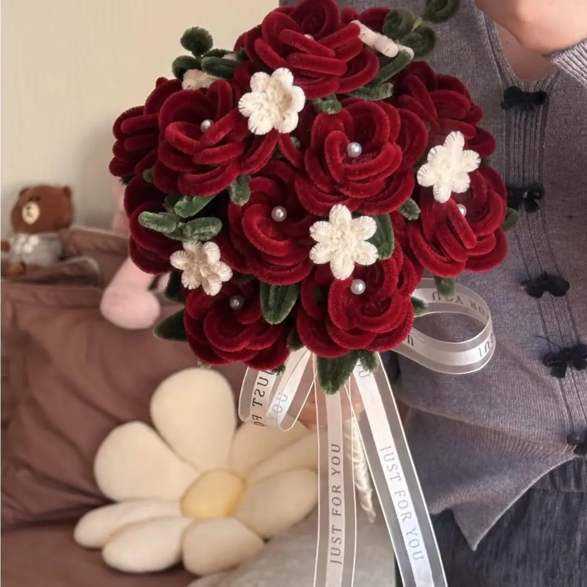 Twist stick hand bouquet finished wedding wedding photo hand bouquet weaving finished bouquet to send girlfriends wedding gifts