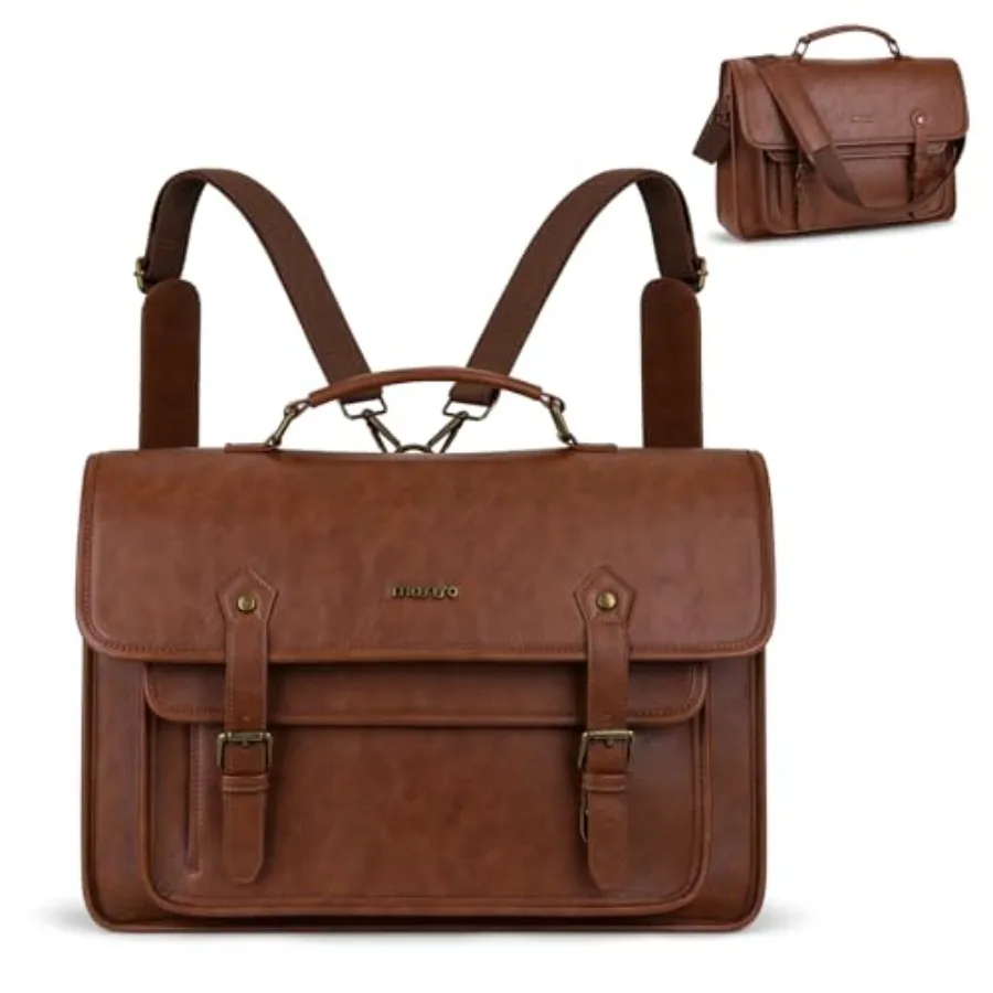 

3 in 1 Laptop Bag, 15.6 inch PU Leather Shoulder Bag Briefcase Messenger Satchel Laptop Backpack, 15-16 inch Computer Bags Hand