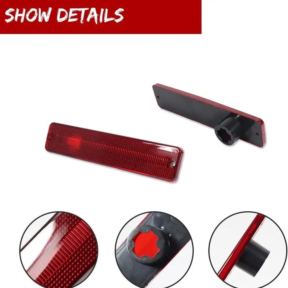 Jeep CJ5/6/7/10/20 جراند واجونير تشويش إذاعي العنبر الأمامي والأحمر المصد الخلفي ماركر طقم إضاءة #4