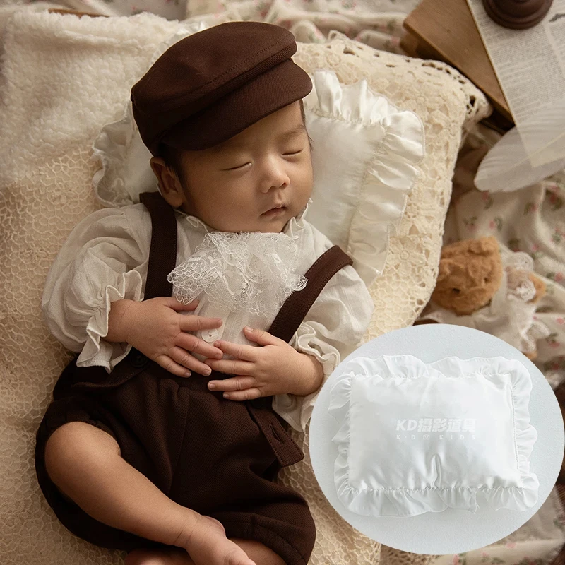 Accesorios de fotografía para bebés, almohada con borlas para fotos de recién nacidos, almohada auxiliar de media luna para posar, combinación de estudio, accesorios de tiro