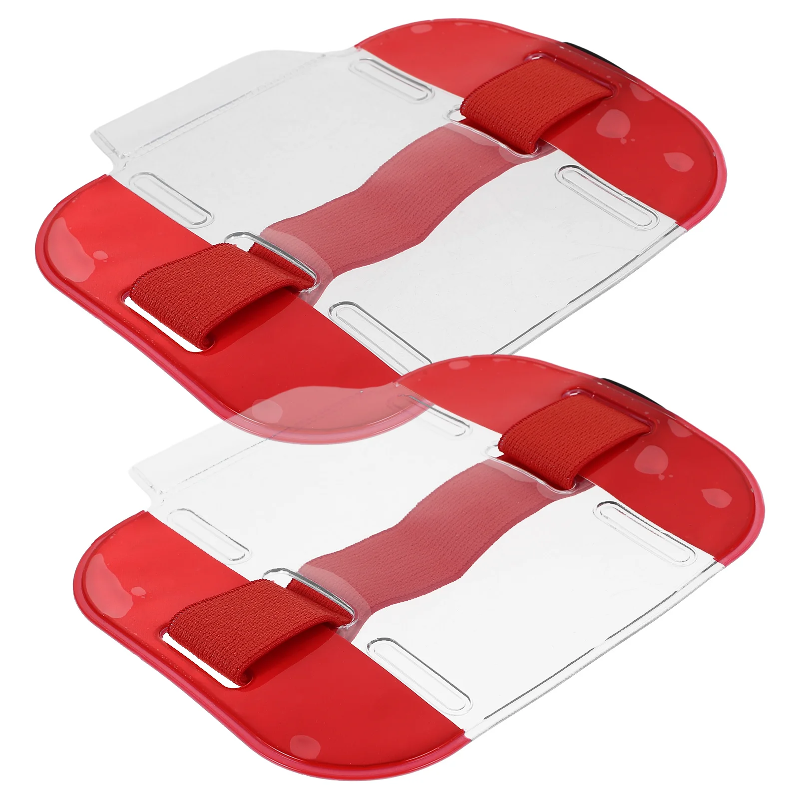 

2Pcs Colorful Adjustable Arm Badge Holder Clear PVC Id Card Sleeve Arm Band Protective Cover Worker Security Badge Holders
