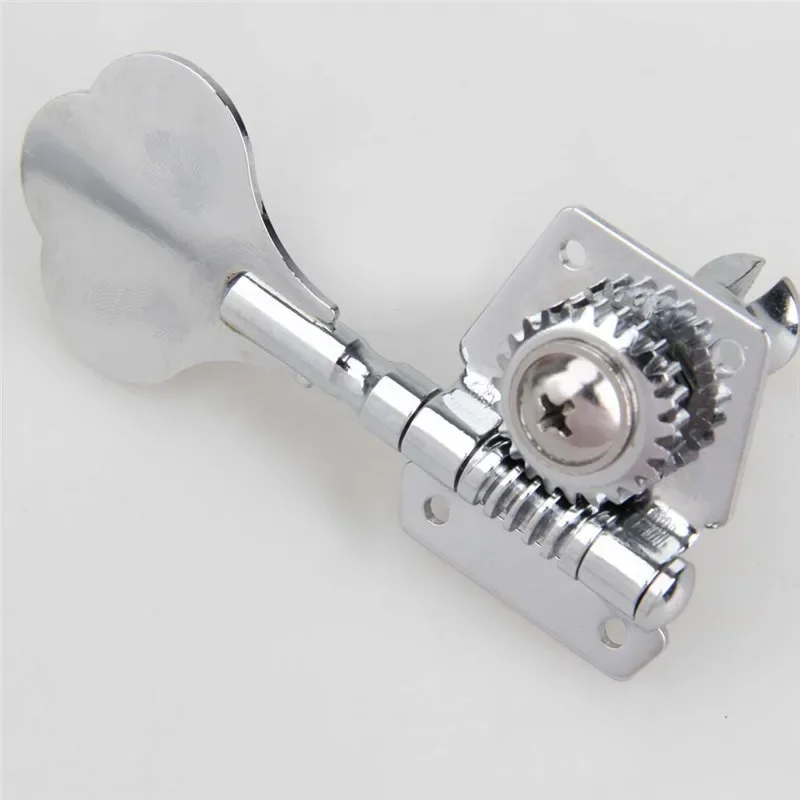 4pcs/set 4R Black Electric Bass Tuners Machine Heads Tuning Pegs Keys Set with Mounting Screws & Ferrules Guitar Parts