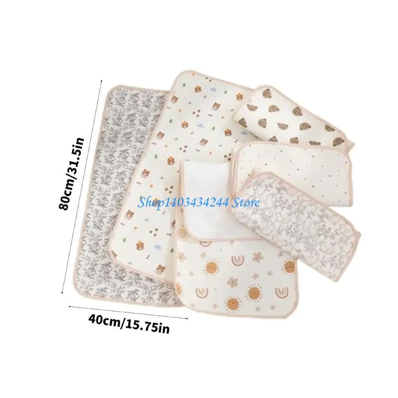 بطانة لعربات الأطفال مصنوعة من نسيج الكريب لبساط تغيير الحفاضات الناعم المقاوم للماء #6