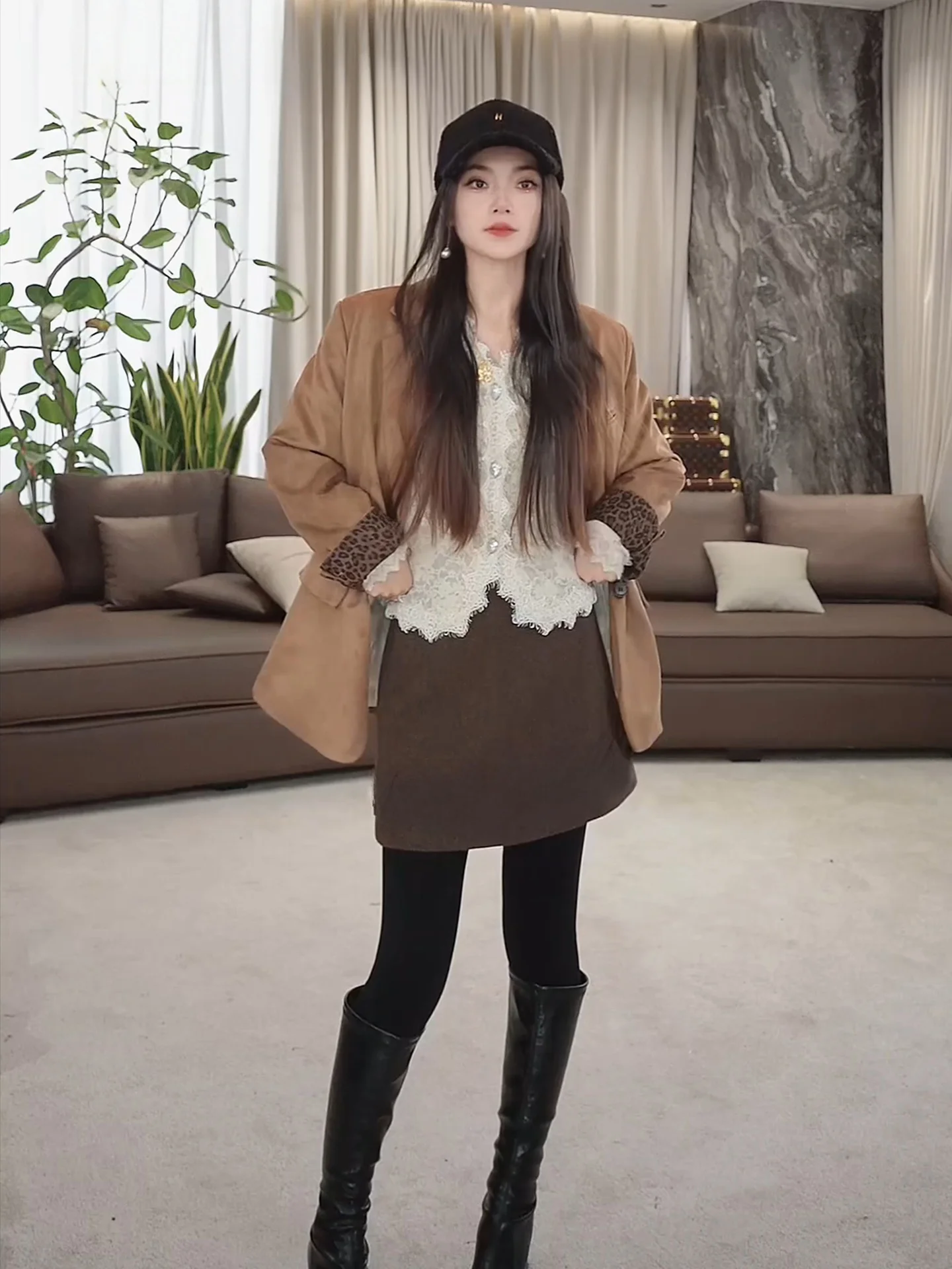 

Теплая утепленная короткая юбка с кружевным дизайном в стиле принцесс, осенне-зимняя новинка, женская юбка средней длины из полиэстера