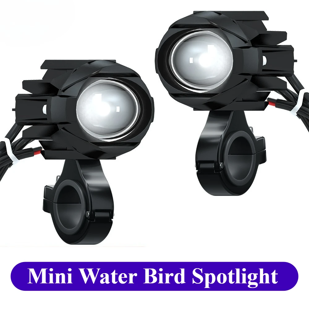 

Water Bird Spotlight Motorcycle Fog Light Brighter Lamp Light Yellow and White LED Dual Color Headlamps