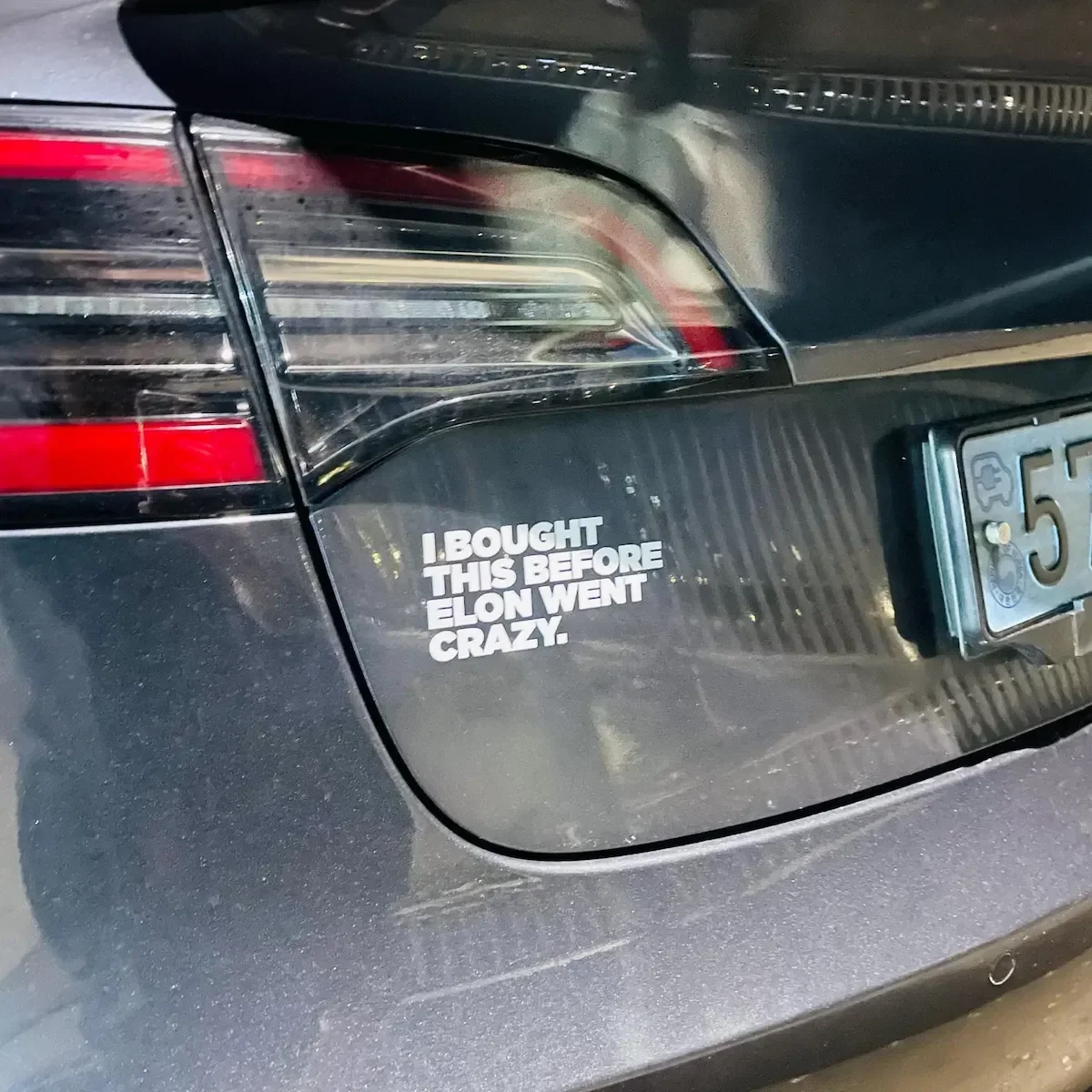 I Bought This Before Elon Went Crazy Funny Vinyl Car Sticker Waterproof Decal for Bumper Window Tail Auto Tuning Decor