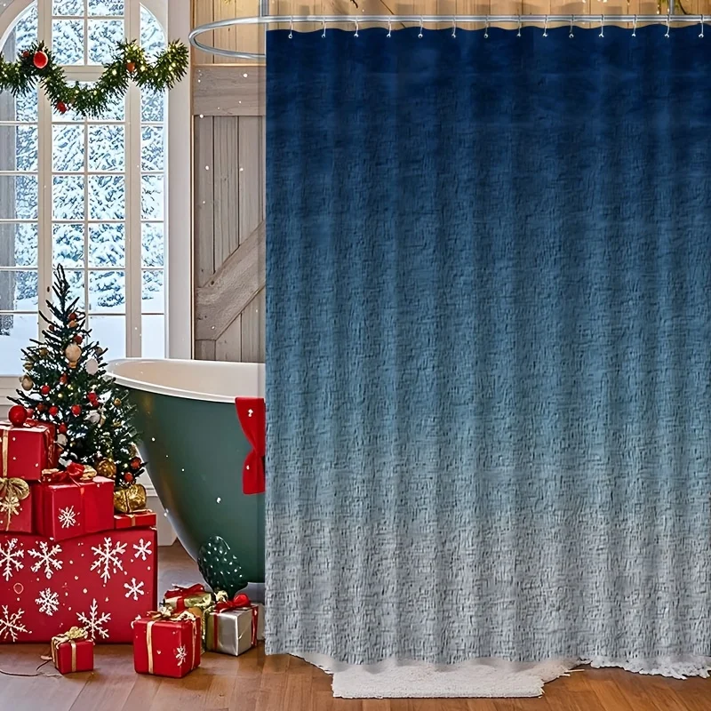 2D Flat, JIT1pcs Blue Grey Gradient Texture Pattern 2D Flat Shower Curtains, Bathroom Curtains Shower Curtains, Shower Curtains
