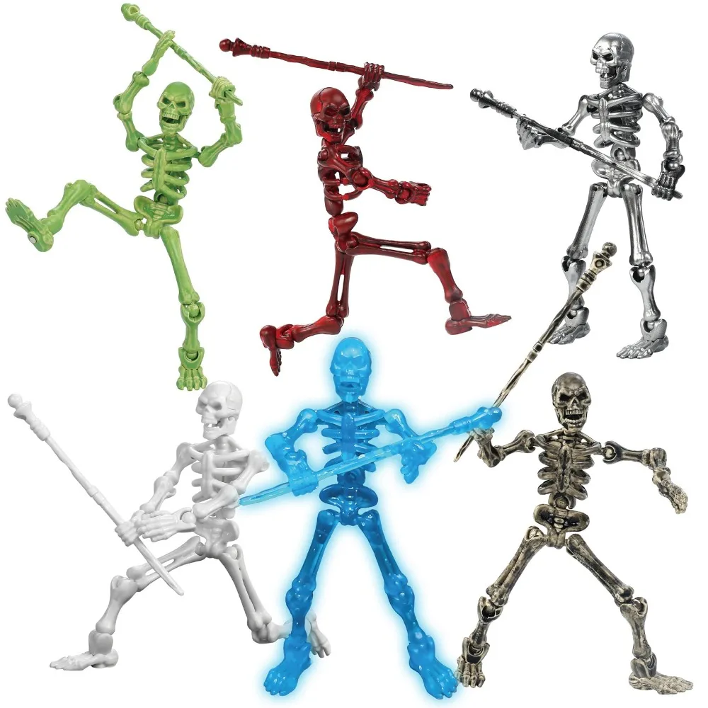 Figurka szkieletu trójwymiarowa, wielozłączeniowa, ruchoma, model czaszki, wielokolorowe zabawki do składania szkieletów.