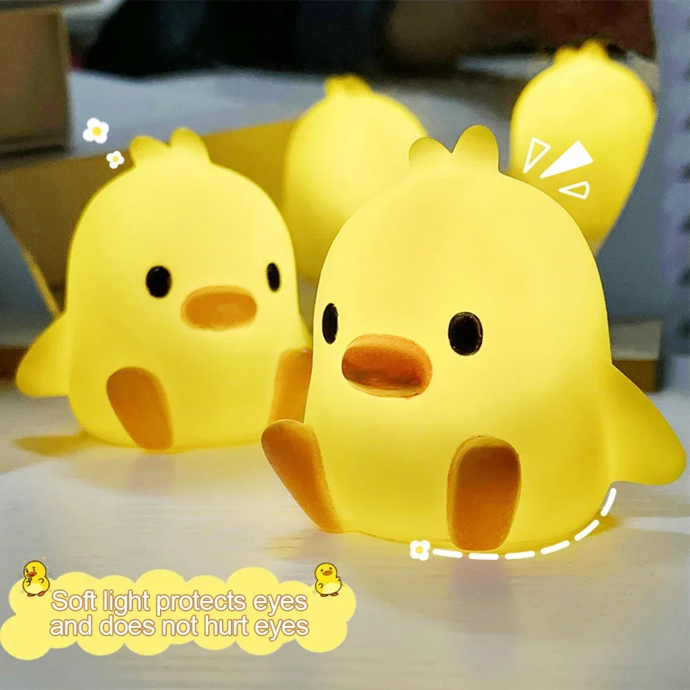 Animal Cartoon Duck Chicken Led for Soft Light Night Baby Children Kid Bedroom Decorative Lighting Home Decoration Moon Lamp