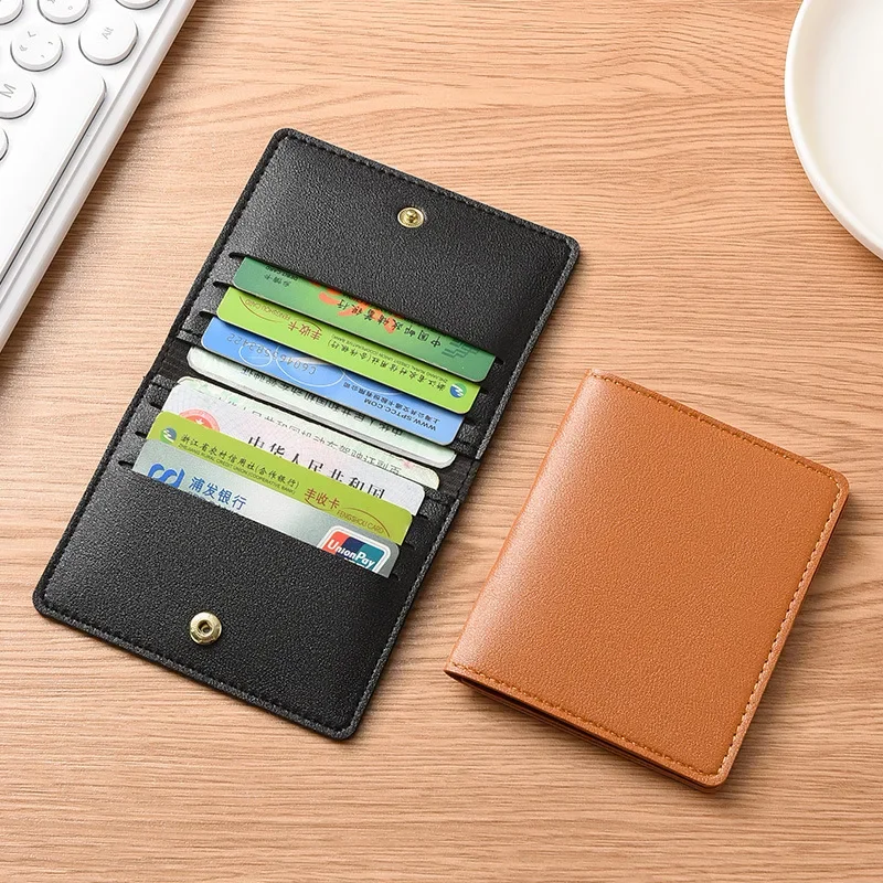 Ultra-thin Small Bank Card Multi Slot Card Holder Wallet for Women and Men Solid Leather Credit Card Bag Male CardHolder
