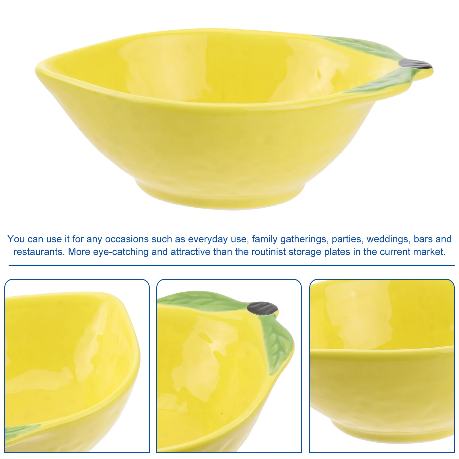 Ceramic Appetizer Plate Lemon Plate Food Tray Plate Salad Pasta Bowls Food Serving Tray Fruit Cheese Food Tray Snack Candy Nut