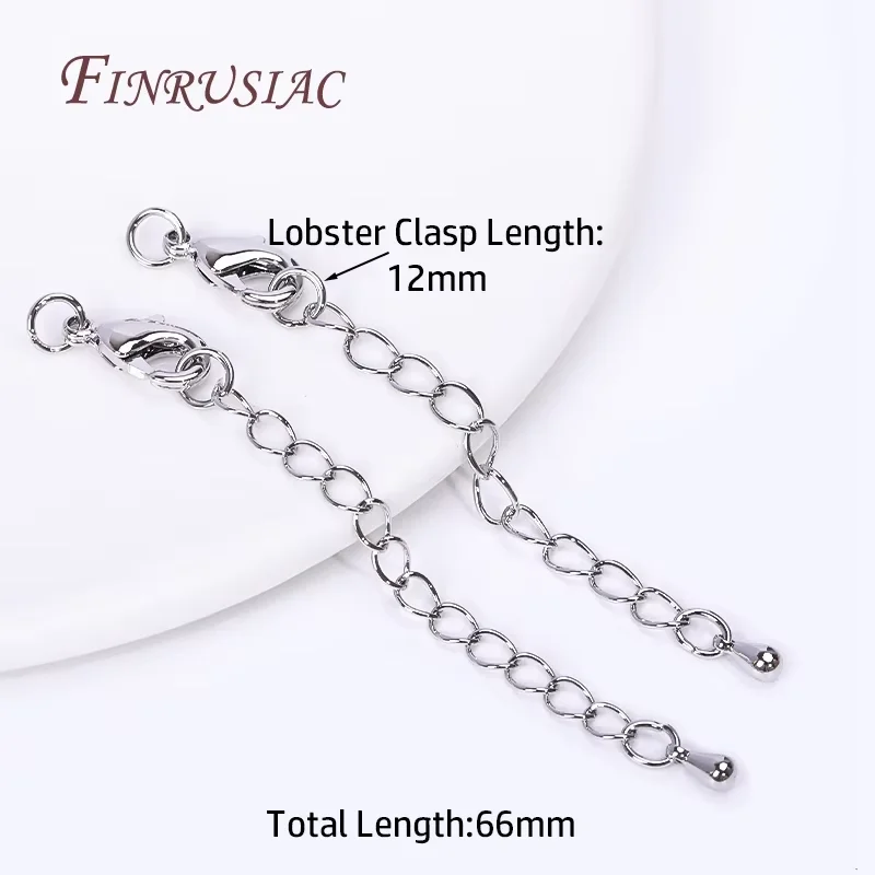 18K Vergulde 6CM Verlengketting Voor Sieraden Maken DIY Accessoires, Staartketting Met Kreeft Sluitingen Connectors Voor Armbanden