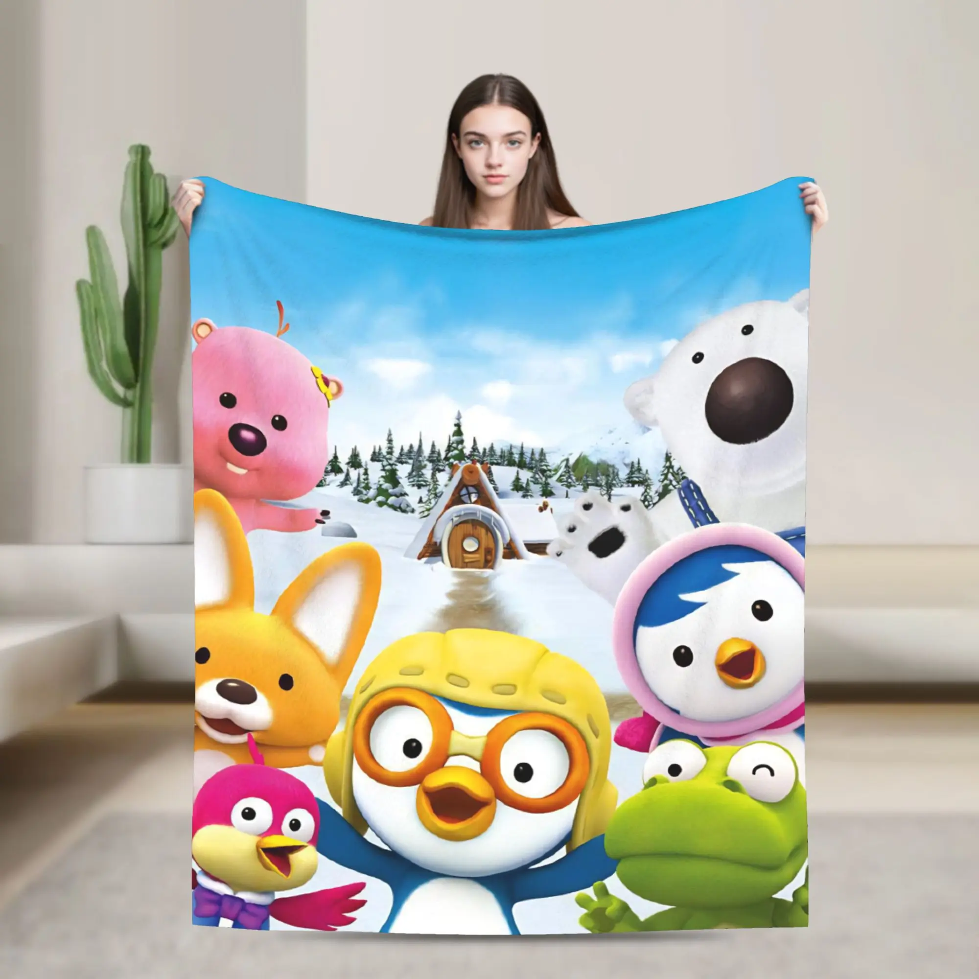 Pororos  Blankets Fleece Novelty Warm Throw Blankets for Bedspread Autumn/Winter,
