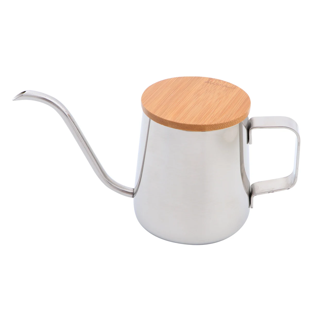 

350Ml Stainless Steel Kettle Wooden Lid Precision Coffee Pot For Home Cafe Rust Proof Long Narrow Mouth Coffee Maker
