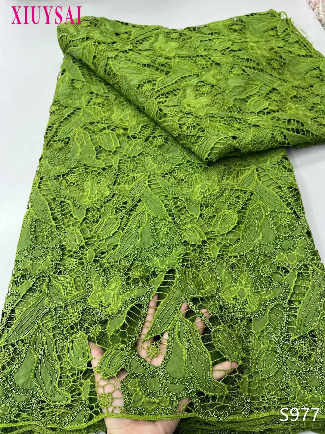 

African Milk Silk Cord Lace Fabric 2025 High Quality Lace Water Soluble Nigerian Guipure Cord Laces For Wedding Party Dresses