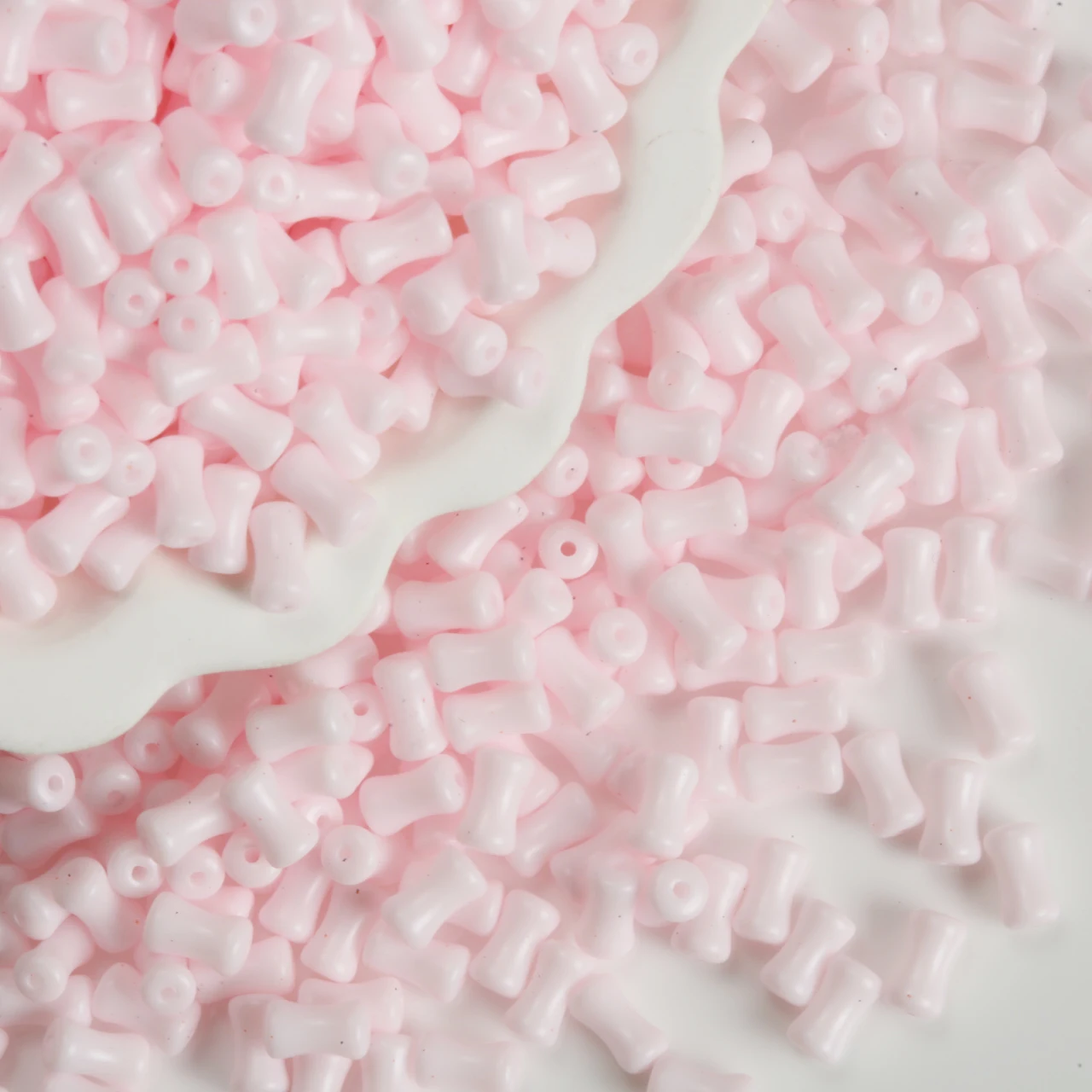 100pcs 3x6mm Off White Bamboo Joint Glass Beads Mini Spacer Beads For Bracelet Earring DIY Handmade Jewelry Accessories