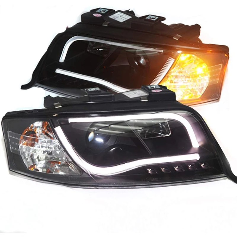 For Audi A6 LED Strip Head Lights Front Lamp 2001 to 2004 Year SN