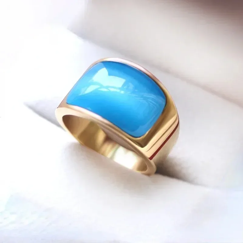 Large Opal Cat\'s Eye Stone Rings for Men Women Top Quality Gold Color Fashion Brand Party Wedding Jewelry Accessories Wholesale