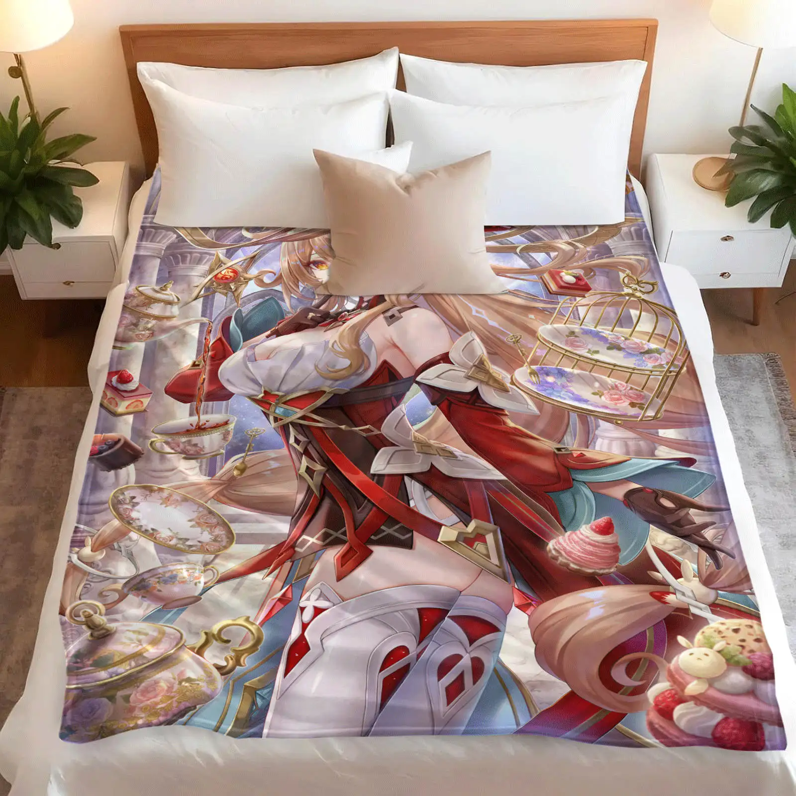 Honkai Star Rail  Flannel Blanket Sofa Bedroom Office Leisure Nap Cover Blanket Machine Washable Flannel Blanket
