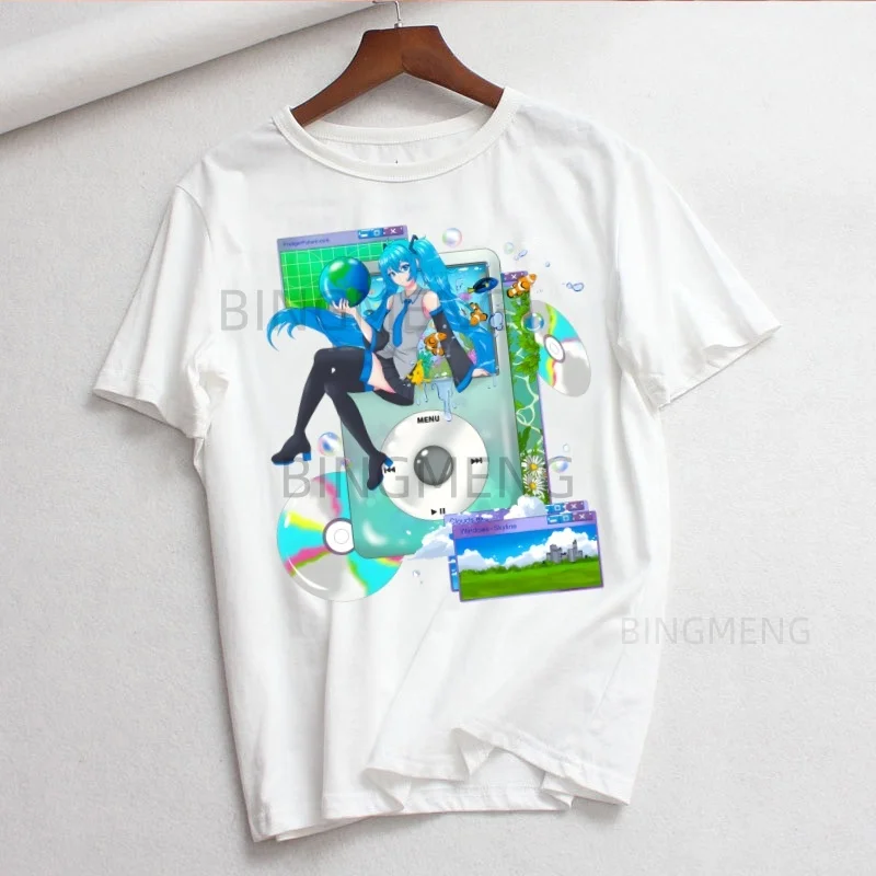 frutiger aero Women T Shirt Girl Harajuku Korean Style Graphic Tops Kawaii Female T-shirt,Drop Ship