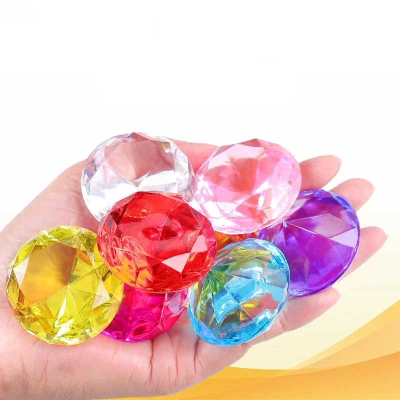 Children's Diamond Gem Toy Imitation Crystal Girl Plastic Acrylic Seven-color Princess Castle Treasure Chest Treasure