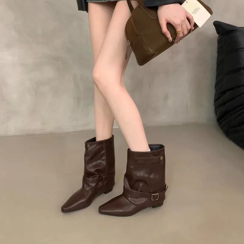 รองเท้าบูทสั้นหัวแหลมสำหรับผู้ - Vintage And Modern Fashion บทวิจารณ์และราคา