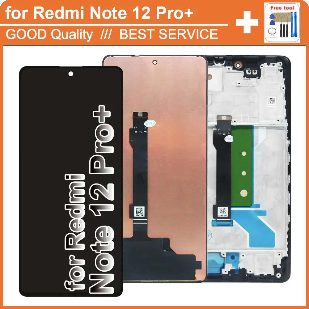 Super AMOLED LCD for Xiaomi Redmi Note 12 Pro Plus LCD Display Touch Screen Digitizer for Redmi Note 12 Pro Plus 22101316UG LCD
