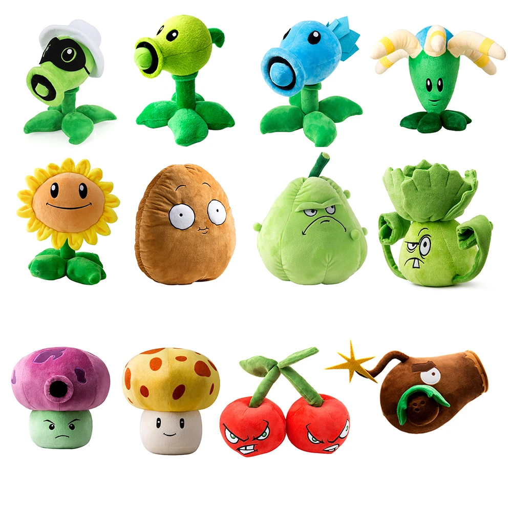 

25-40cm Genuine Plants vs. Zombies Plush Toys Sunflower Peashooter Stuffed Dolls Cute Throw Pillow for Kids Xmas Birthday Gifts