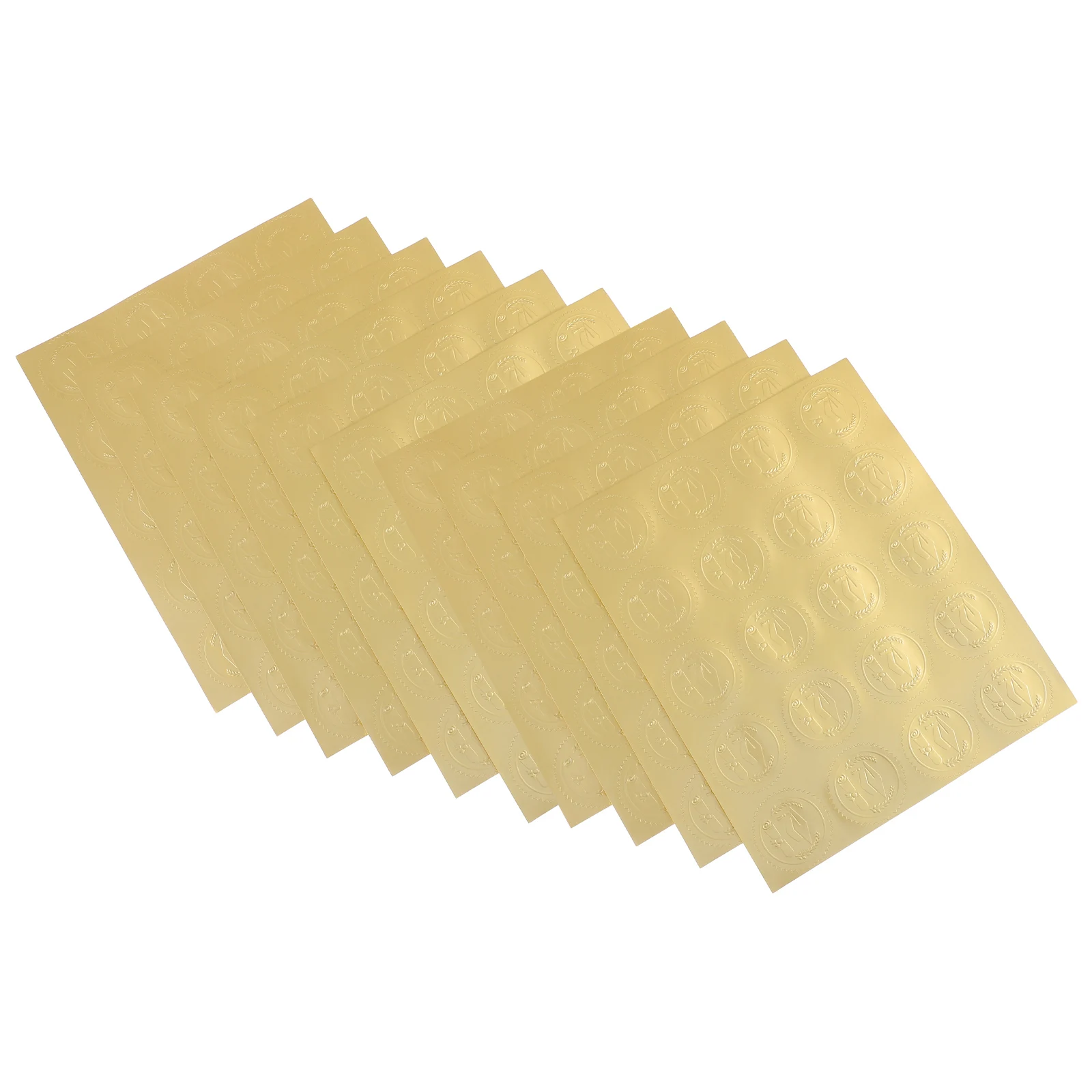 

10 Sheets Steel Stamp Embossed Stickers Graduation Cap Sealing Envelope Decorations DIY Heart Shaped Party Sticker Classroom