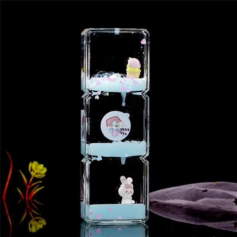 AEE4-Mini Cartoons Liquid Hourglass, Hourglass For Kids, Cartoon Hourglass , Office/Home Desktop Decoration