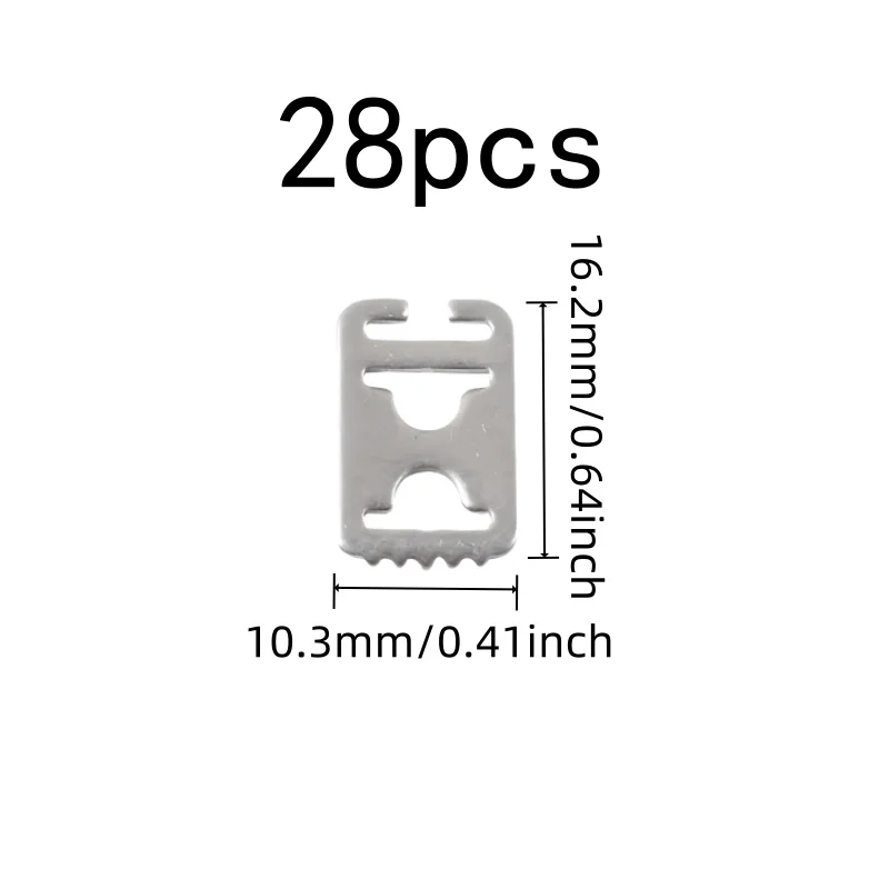 28 pcs Stainless Steel Lace Locks for White Sneaker Style, Easy to Install, Stainless Steel Material, also fits Casual Shoes