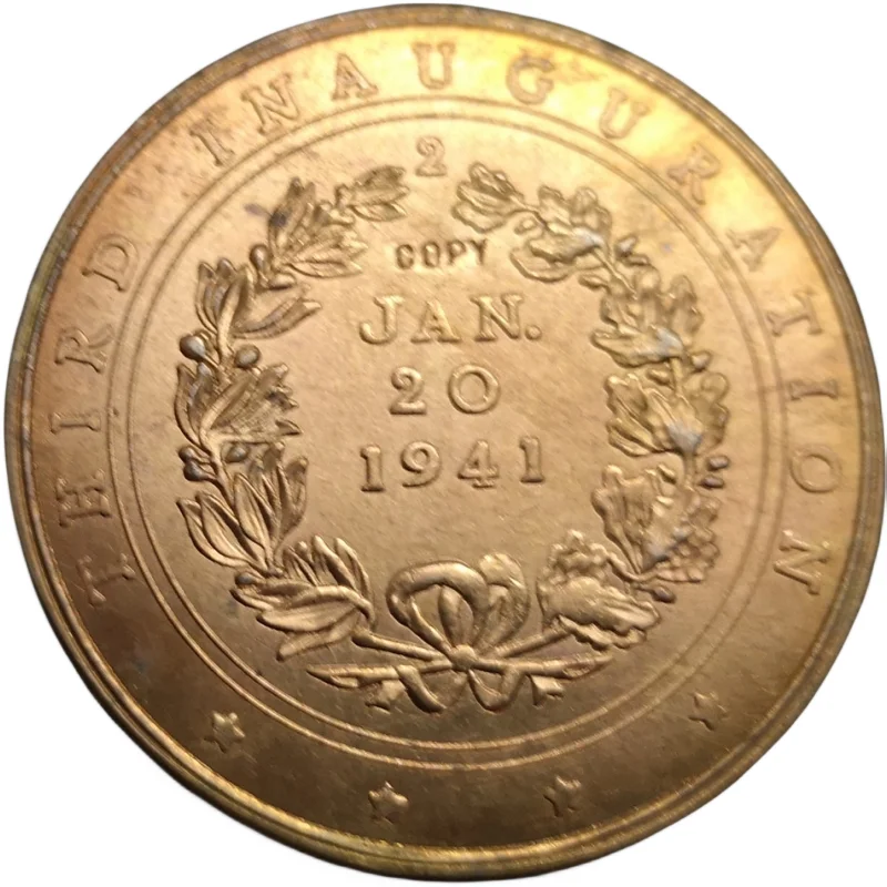 

1941 Franklin Roosevelt inaugural medal .Type 2 SCARCE Copy coin