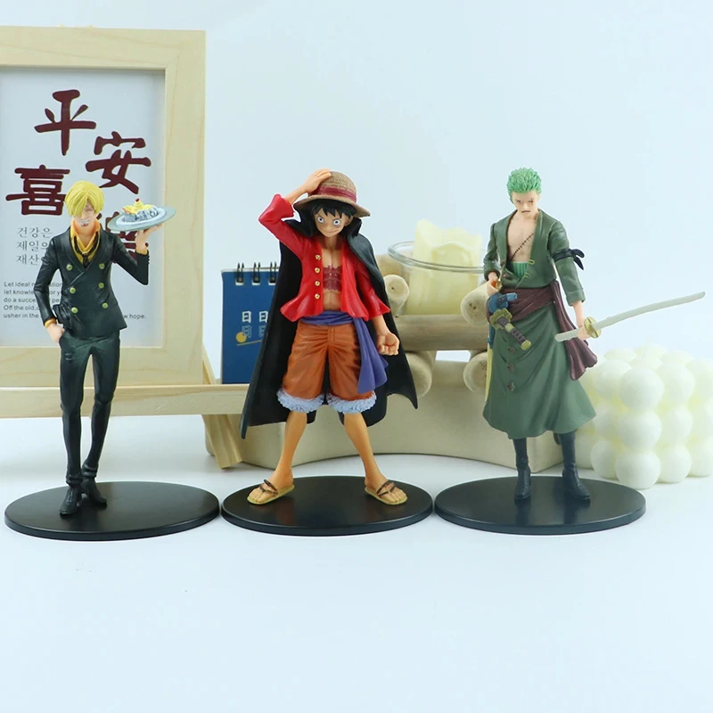 18cm One Piece Anime Figure Pirate Warriors Monkey D Luffy Roronoa Zoro Sanji Usopp Action Figures Collectible Model Toys