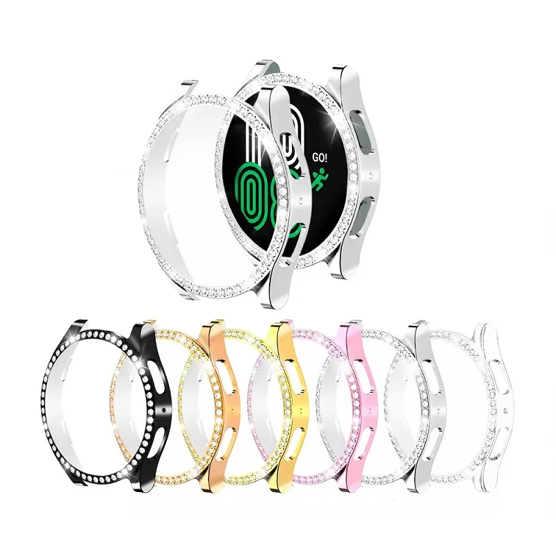 For Samsung Galaxy Watch5 40mm 44mm Bumper Shell Hollow-Out Diamond Hard PC Watch Protective Case