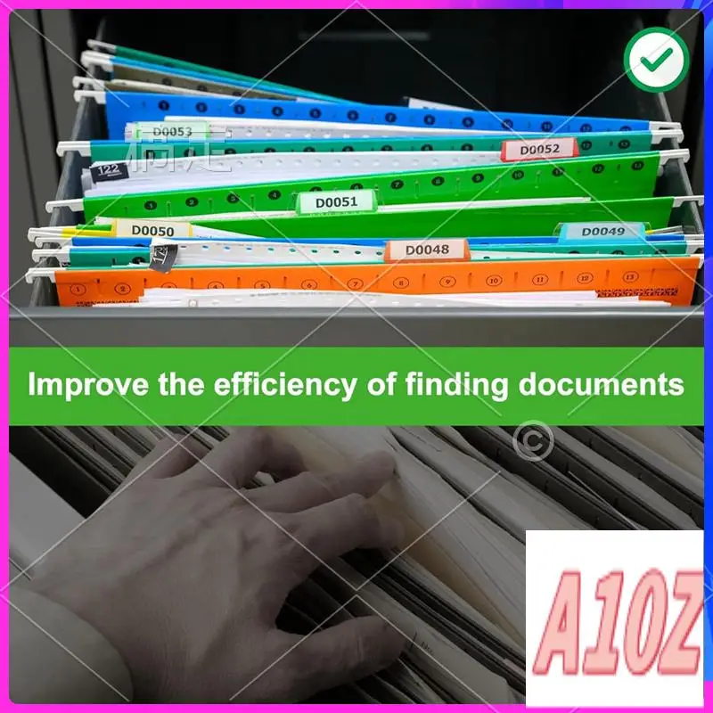 

0Z-100 Pieces 3.15 Inch Hanging File Folder Tabs Inserts Plastic Hanging File Tabs Multicolor