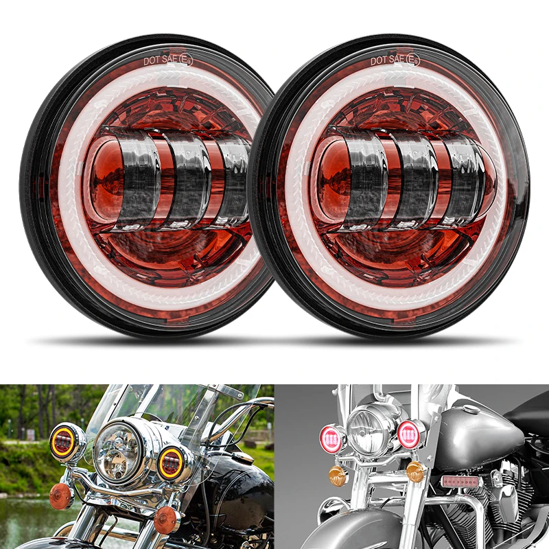 

4.5'' 30W LED Fog Lights for Harley Classic FLHR Road King 4 1/2 inch Motorcycle LED Fog Passing Auxiliary Light