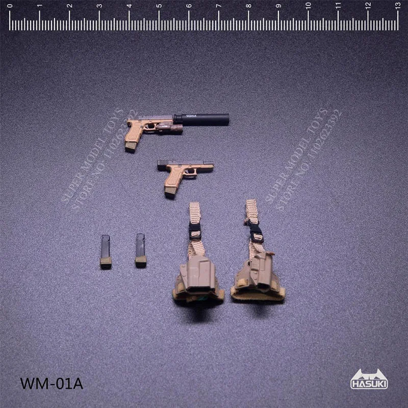 Hasuki WM-01A/B 1/12 Schaal Soldaat Scenc Accessoires Glock G17 Zand/Militair Groen Wapenpakket Fit 6-Inch Actiefiguurspeelgoed