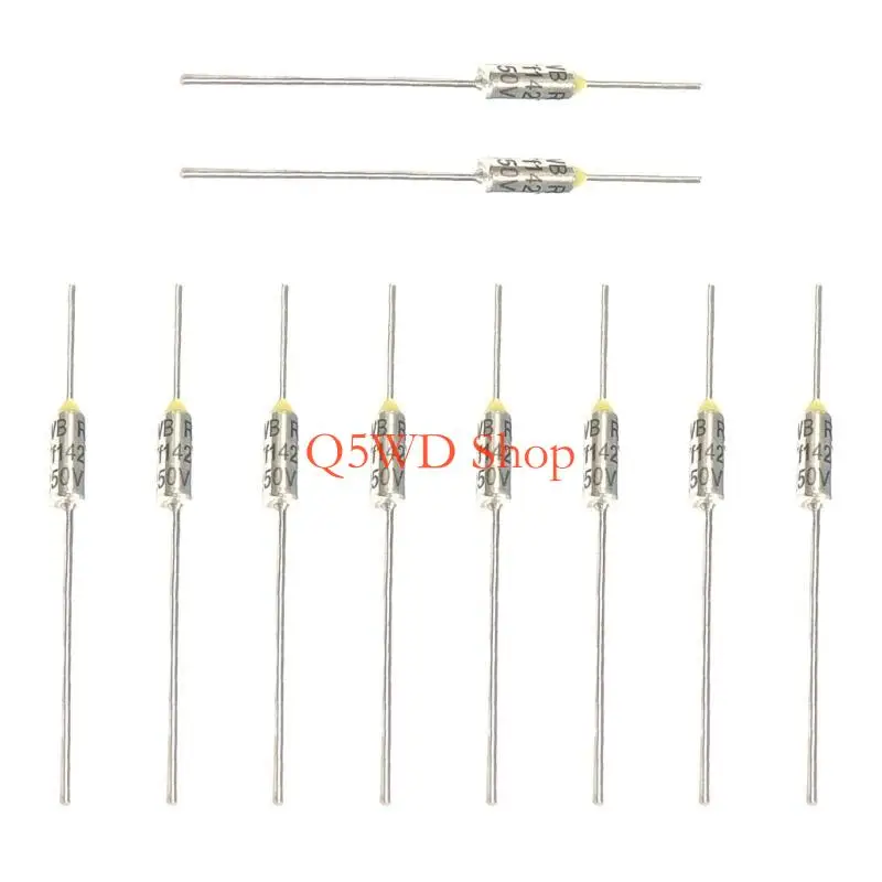 Q5WD 10Pcs Thermal Fuses 250V 65-84℃ Temperature Fuses Cutoffs, Metal Thermal Fuses