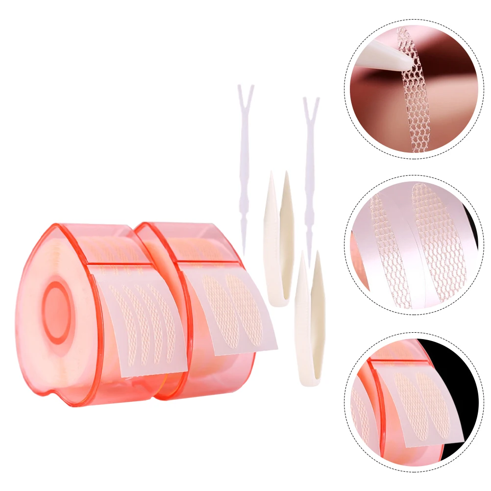 

2 Rolls Heart Shaped Sticker Strips Double Adhesive For Women With Fork Tweezers Easy Use Durable Skin Friendly Gift