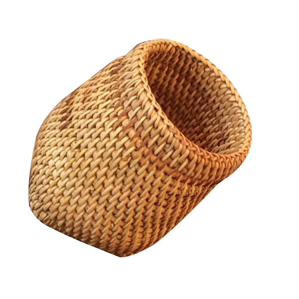 

Rattan Woven Tea Set Basket Long Service Life Not Deformed Storage Container Pen Holder Perfect Gift Birthday Wedding