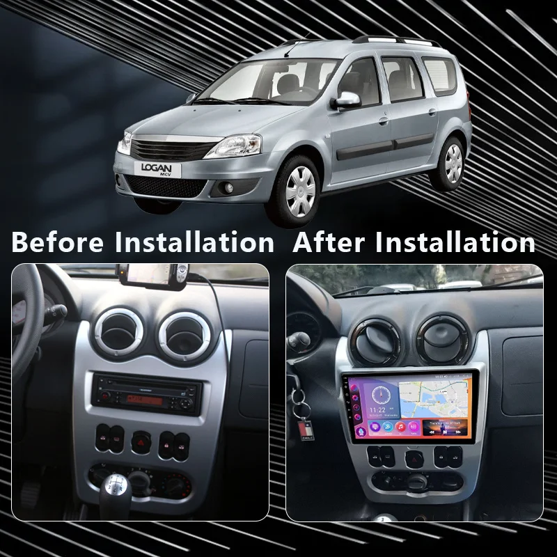 QSZN Car Radio For Renault Logan 1 Sandero 2009 -2015 Largus Dacia Duster 2K QLED Android 13 Multimedia Video Player CarPlay GPS