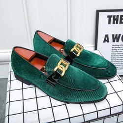 Fashion Green Men Loafer Shoes Large Size 47 48 Luxury Casual Leather Shoes for Men Comfortable Mocassin Elegant Man Dress Shoes